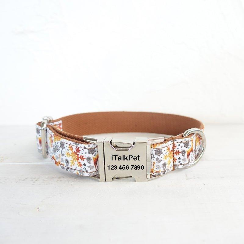 Golden Christmas Personalized Dog Collar Set - iTalkPet