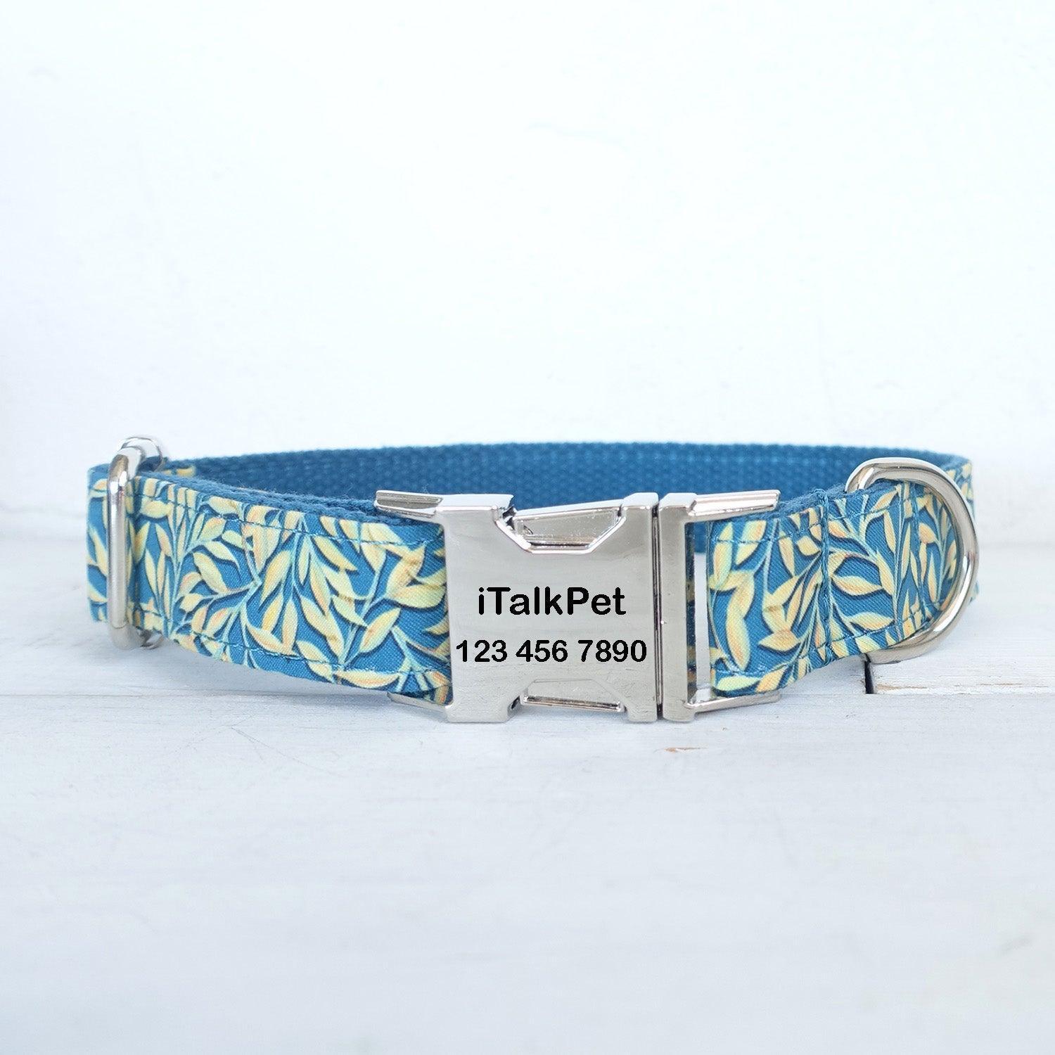 Golden Leaf Personalized Dog Collar Set - iTalkPet