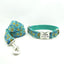 Leaf Teal Personalized Dog Collar Set - iTalkPet