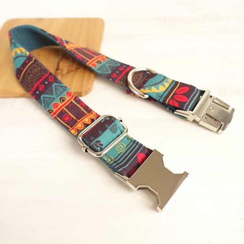 Maya Flower Personalized Dog Collar Set - iTalkPet