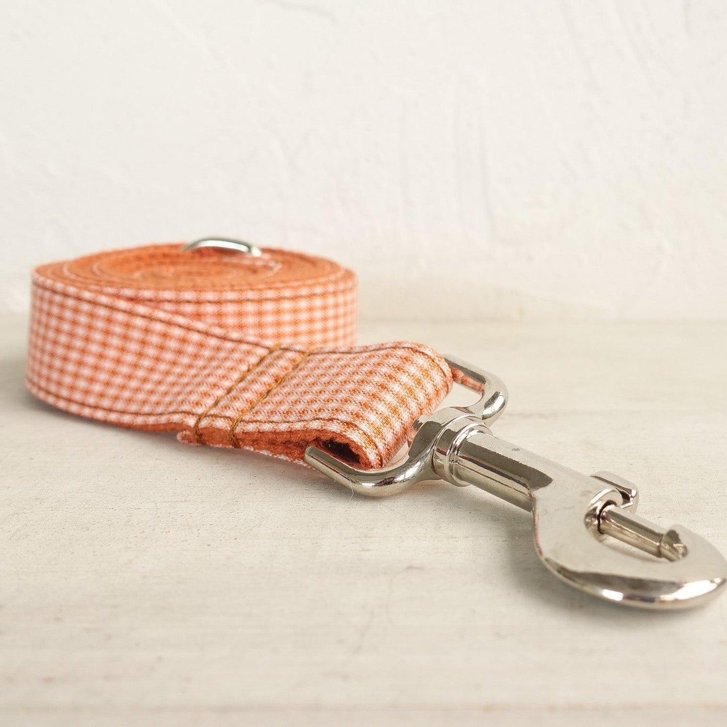 Orange Plaid Personalized Dog Collar Set - iTalkPet