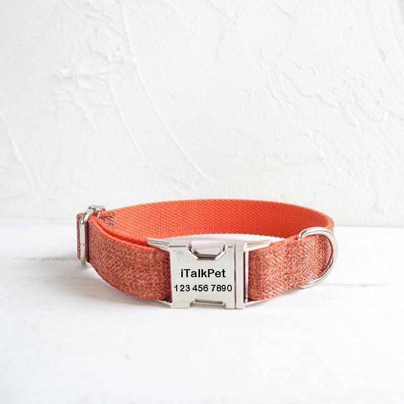 Orange Suit Personalized Dog Collar Set - iTalkPet