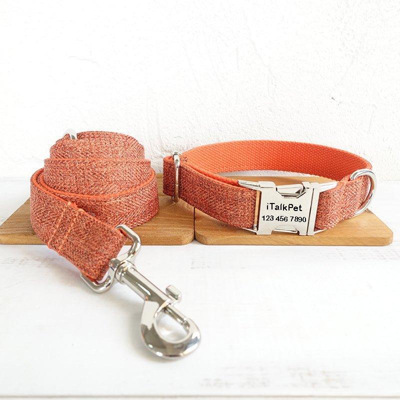 Orange Suit Personalized Dog Collar Set - iTalkPet