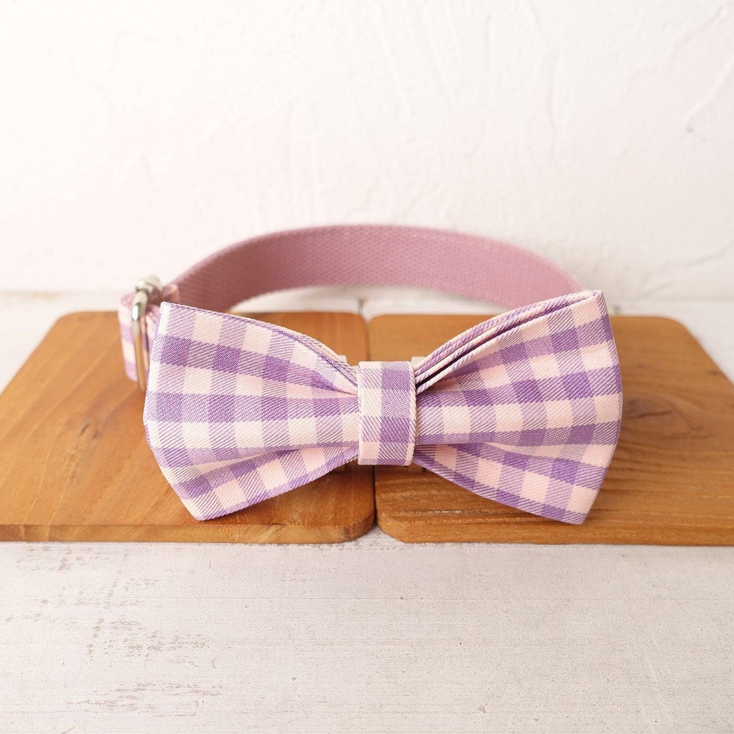 Pink Purple Plaid Personalized Dog Collar Set - iTalkPet