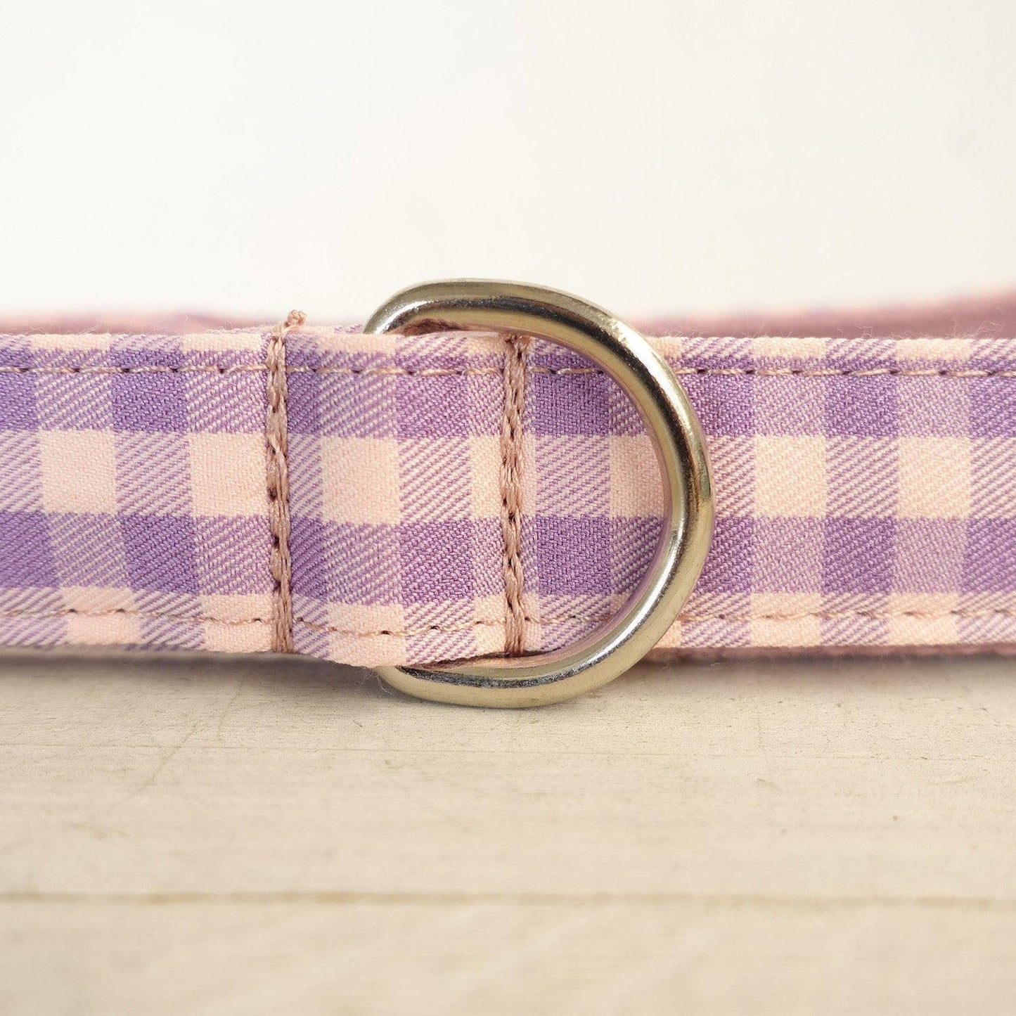 Pink Purple Plaid Personalized Dog Collar Set - iTalkPet