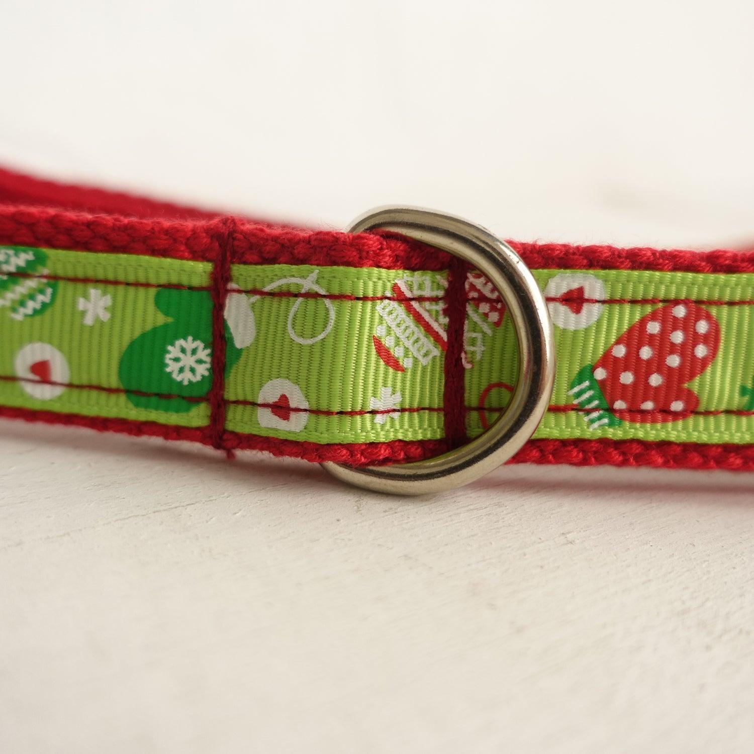 Red Green Cut Soft Personalized Dog Collar Set - iTalkPet