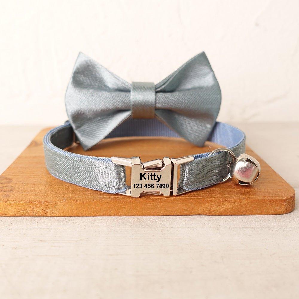 Solid Color Adjustable Personalized Kitten Collar With Bell - iTalkPet