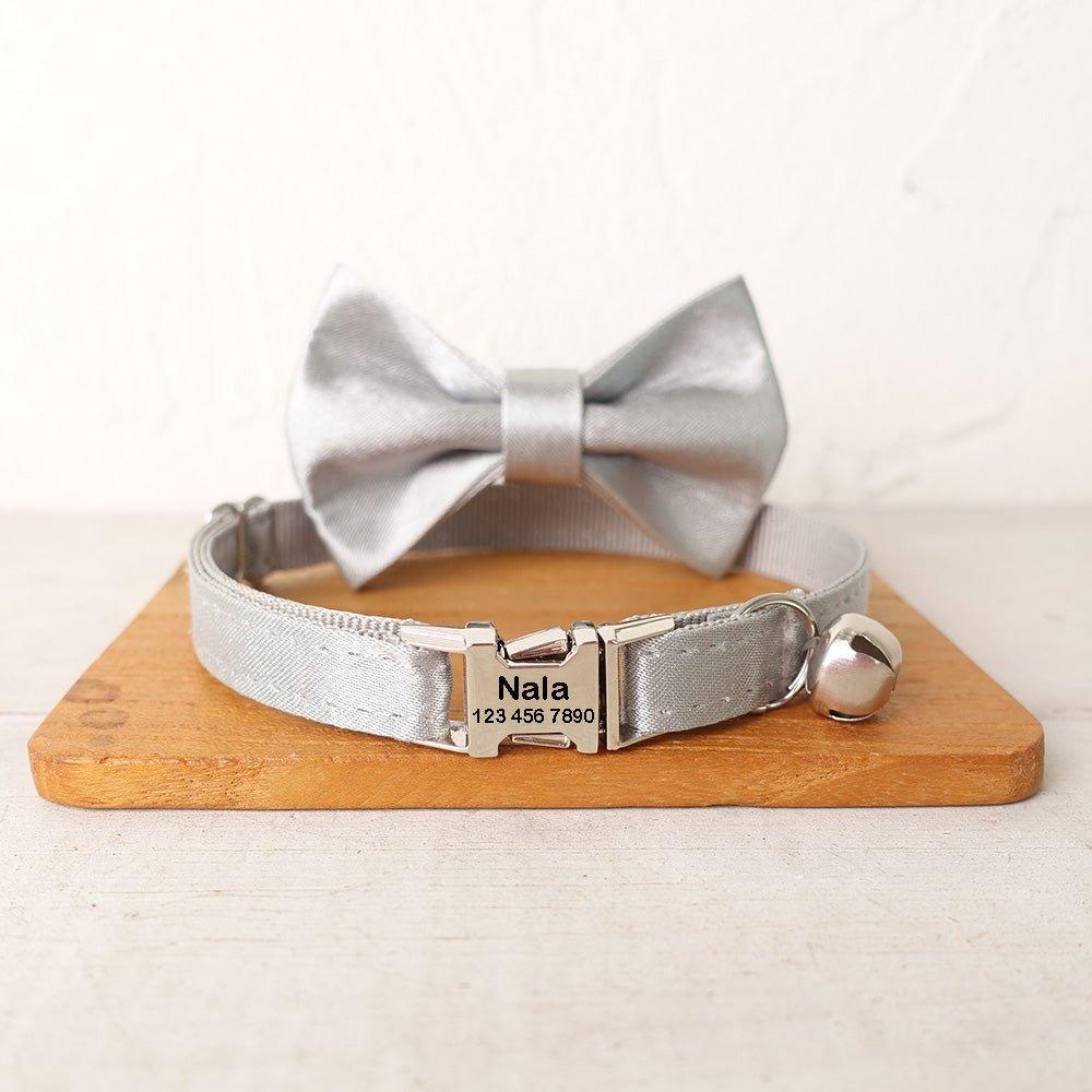 Solid Color Adjustable Personalized Kitten Collar With Bell - iTalkPet