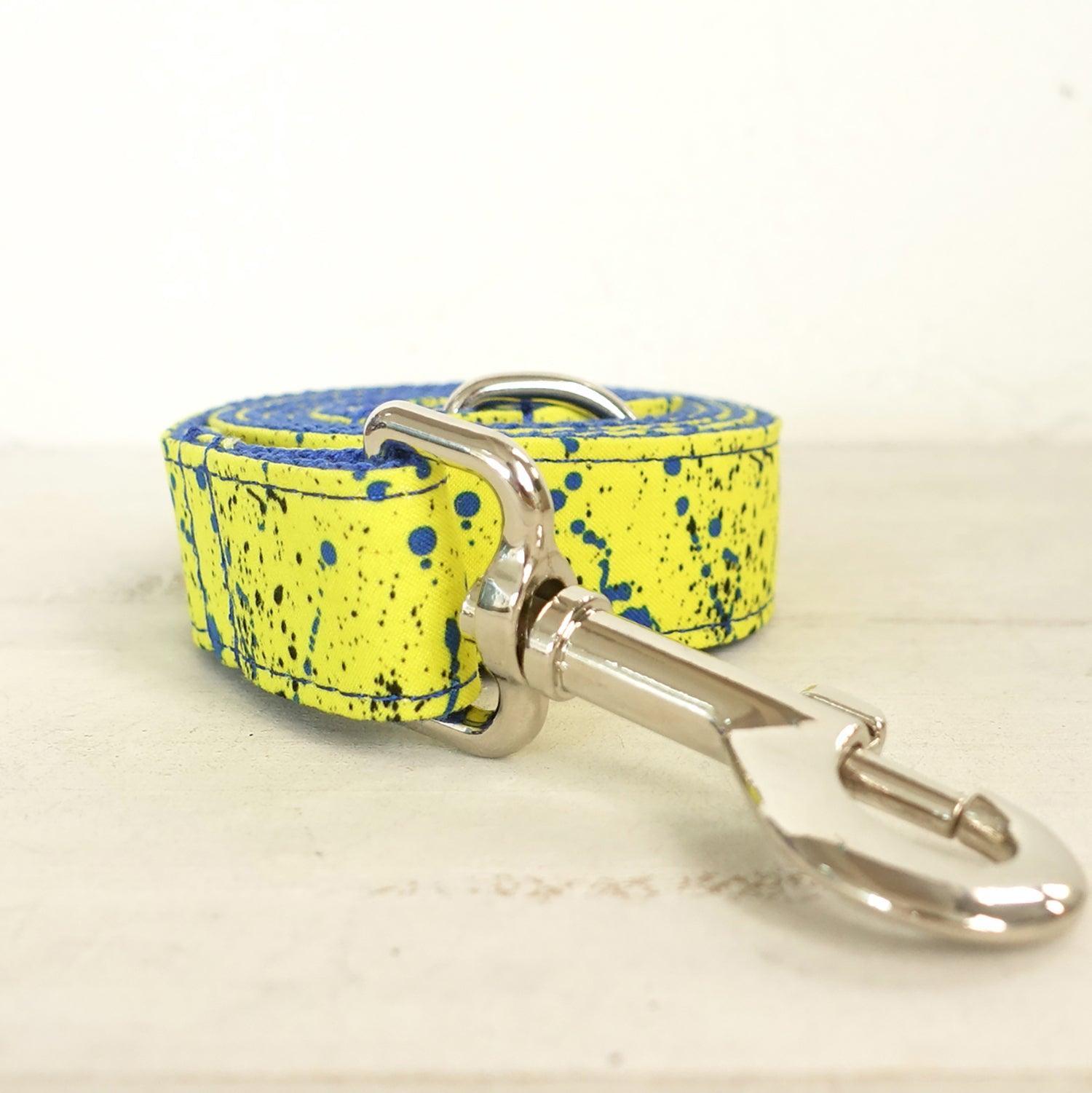 Splash Ink Yellow Personalized Dog Collar Set - iTalkPet