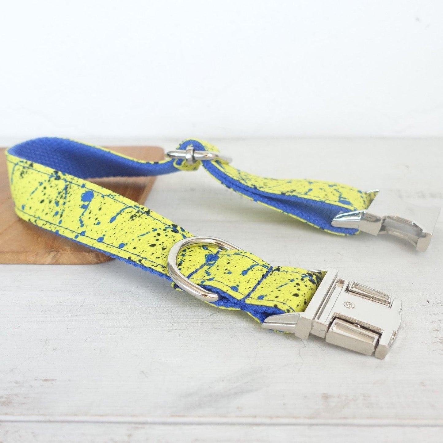 Splash Ink Yellow Personalized Dog Collar Set - iTalkPet