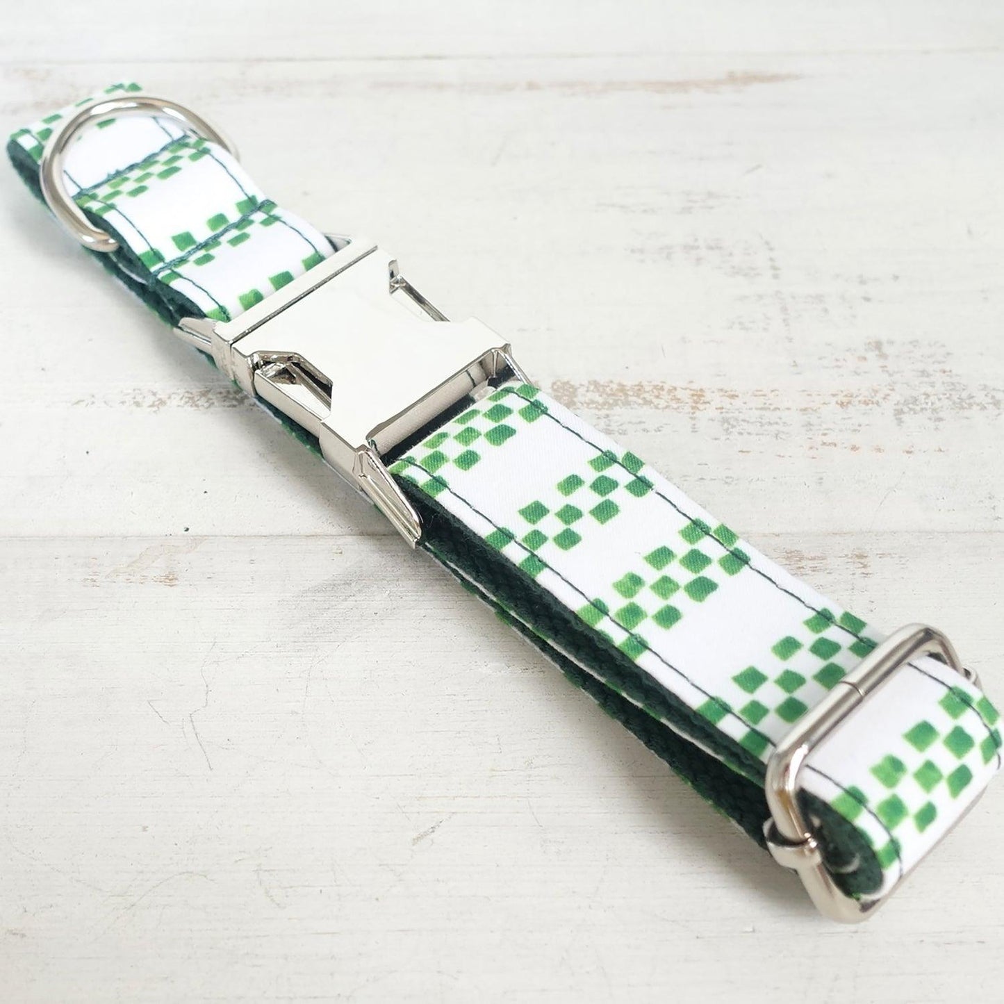 White Green Personalized Dog Collar Set - iTalkPet