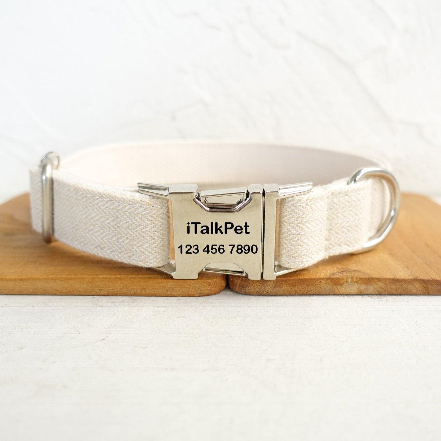 White Personalized Dog Collar Set - iTalkPet