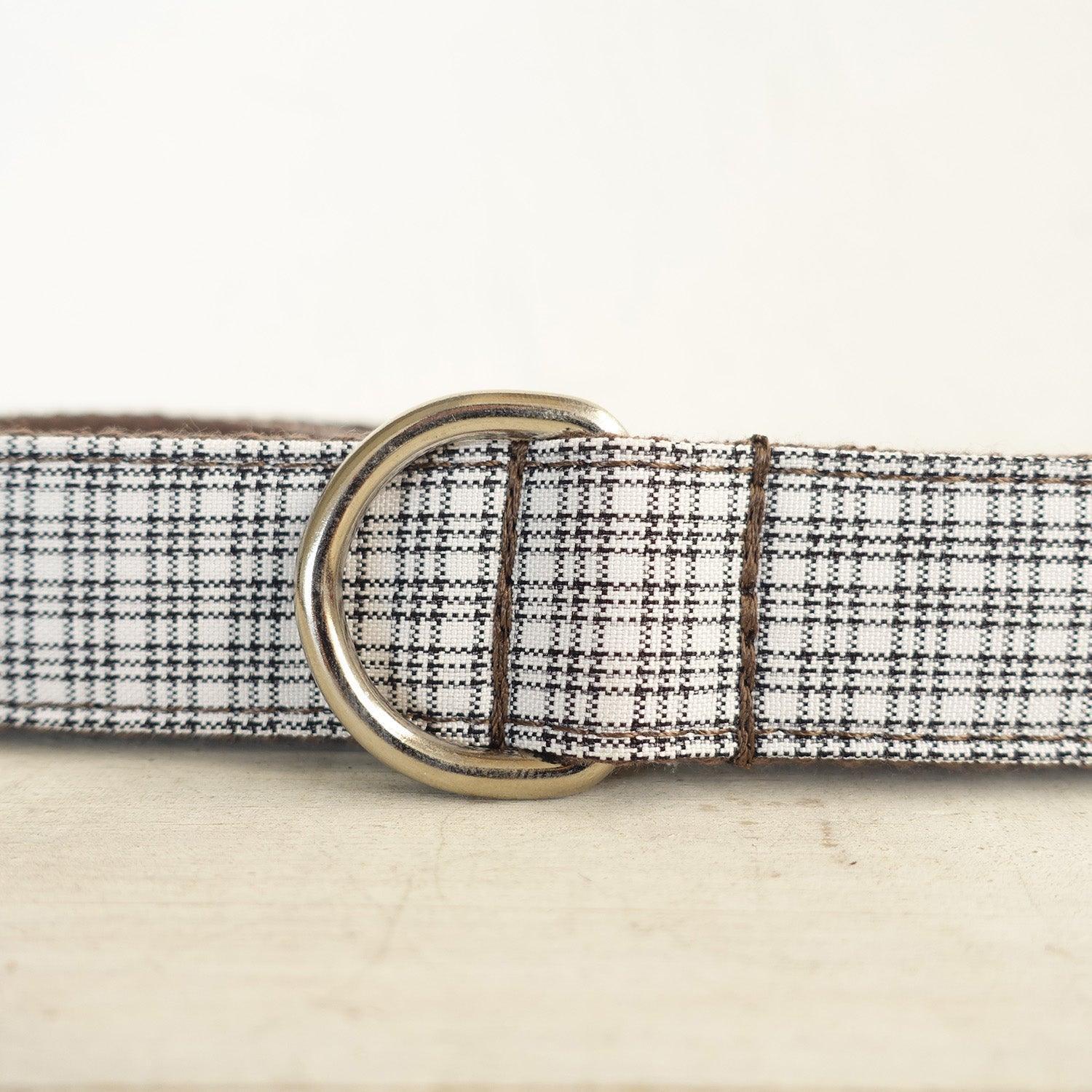 White Plaid Brown Personalized Dog Collar Set - iTalkPet