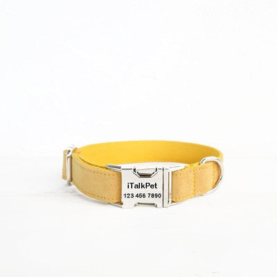Yellow Personalized Dog Collar Set - iTalkPet