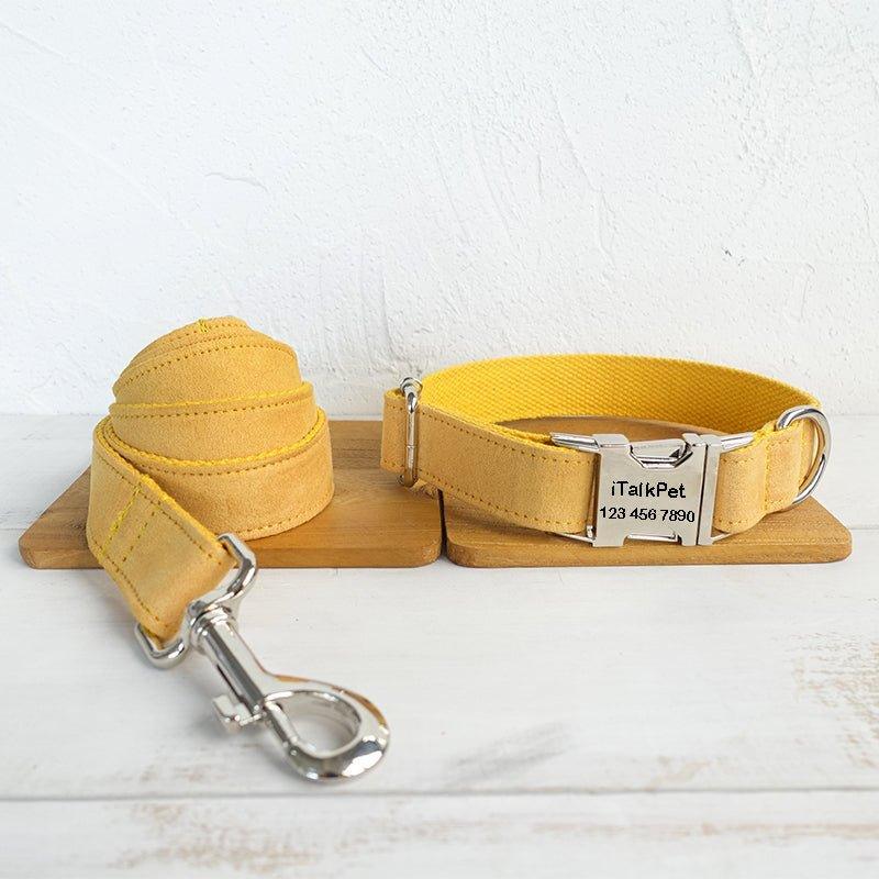 Yellow Personalized Dog Collar Set - iTalkPet